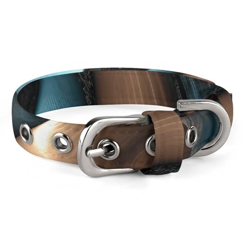 Haustierhalsband, abstrakter blau-brauner Druck, stilvolles Haustierzubehör, modisches Haustierhalsband, verstellbares Haustierhalsband, leichtes Haustierhalsband Haustierhalsband, abstrakter blau-brauner Druck, stilvolles Haustierzubehör, modisches Haustierhalsband, verstellbares Haustierhalsband, leichtes Haustierhalsband von YJWANDO