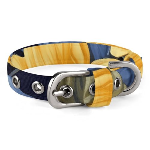 Haustierhalsband, blaue Basis, gelber Blumendruck, stilvolles Haustierzubehör, modisches Haustierhalsband, verstellbares Haustierhalsband, leichtes Haustierhalsband Haustierhalsband, blaue Basis, gelber Blumendruck, stilvolles Haustierzubehör, modisches Haustierhalsband, verstellbares Haustierhalsband, leichtes Haustierhalsband von YJWANDO