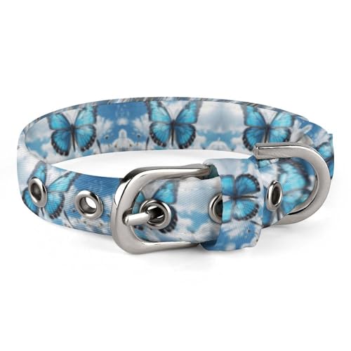 Haustierhalsband, blauer Schmetterling und Wolken, stilvolles Haustierzubehör, modisches Haustierhalsband, verstellbares Haustierhalsband, leichtes Haustierhalsband Haustierhalsband, blauer Schmetterling und Wolken, stilvolles Haustierzubehör, modisches Haustierhalsband, verstellbares Haustierhalsband, leichtes Haustierhalsband von YJWANDO