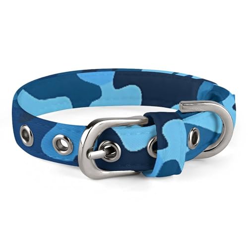 Haustierhalsband, blaues Camouflage-Druck, stilvolles Haustierzubehör, modisches Haustierhalsband, verstellbares Haustierhalsband, leichtes Haustierhalsband Haustierhalsband, blaues Camouflage-Druck, stilvolles Haustierzubehör, modisches Haustierhalsband, verstellbares Haustierhalsband, leichtes Haustierhalsband von YJWANDO