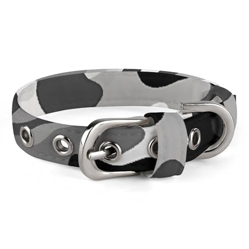 Haustierhalsband, schwarz, grau, weiß, Camouflage-Druck, stilvolles Haustierzubehör, modisches Haustierhalsband, verstellbares Haustierhalsband, leichtes Haustierhalsband Haustierhalsband, schwarz, grau, weiß, Camouflage-Druck, stilvolles Haustierzubehör, modisches Haustierhalsband, verstellbares Haustierhalsband, leichtes Haustierhalsband von YJWANDO