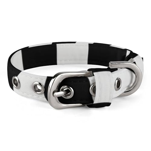 Haustierhalsband, schwarz-weiß gestreift, stilvolles Haustierzubehör, modisches Haustierhalsband, verstellbares Haustierhalsband, leichtes Haustierhalsband Haustierhalsband, schwarz-weiß gestreift, stilvolles Haustierzubehör, modisches Haustierhalsband, verstellbares Haustierhalsband, leichtes Haustierhalsband von YJWANDO