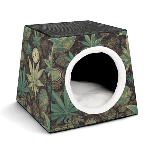 YJWANDO Capsule Pet Nest, A Puff in Time Weed Marihuana Print Cozy Space Capsule Design Pet Bed Capsule Pet Bed Small Pet Bed Ideal for Small Cats and Dogs YJWANDO Capsule Pet Nest, A Puff in Time Weed Marihuana Print Cozy Space Capsule Design Pet Bed Capsule Pet Bed Small Pet Bed Ideal for Small Cats and Dogs von YJWANDO