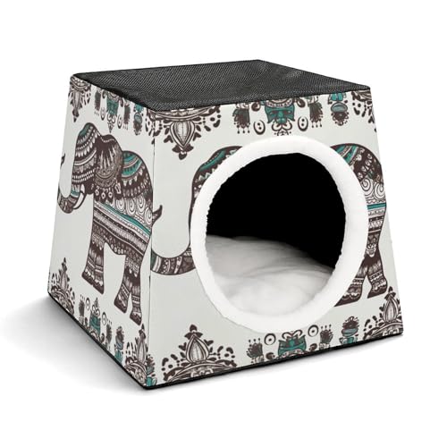 YJWANDO Capsule Pet Nest, Bohemian Elephant Pattern Print Cozy Space Capsule Design Pet Bed Capsule Pet Bed Small Pet Bed Ideal for Small Cats and Dogs YJWANDO Capsule Pet Nest, Bohemian Elephant Pattern Print Cozy Space Capsule Design Pet Bed Capsule Pet Bed Small Pet Bed Ideal for Small Cats and Dogs von YJWANDO