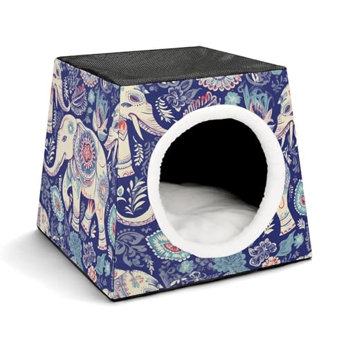 YJWANDO Capsule Pet Nest, Boho Elephant Print Cozy Space Capsule Design Pet Bed Capsule Pet Bed Small Pet Bed Ideal for Small Cats and Dogs YJWANDO Capsule Pet Nest, Boho Elephant Print Cozy Space Capsule Design Pet Bed Capsule Pet Bed Small Pet Bed Ideal for Small Cats and Dogs von YJWANDO