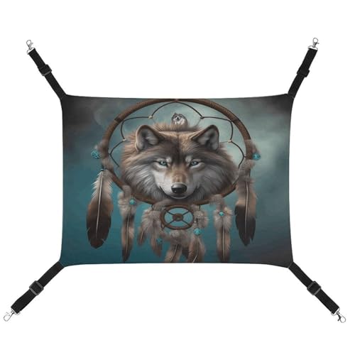 YJWANDO Haustier-Hängematte, 3D-Wolf-Traumfänger-Druck, bequeme Haustier-Hängematte, atmungsaktives Segeltuch, Haustierbett für Katzen und kleine Hunde, verstellbar und tragbar YJWANDO Haustier-Hängematte, 3D-Wolf-Traumfänger-Druck, bequeme Haustier-Hängematte, atmungsaktives Segeltuch, Haustierbett für Katzen und kleine Hunde, verstellbar und tragbar von YJWANDO