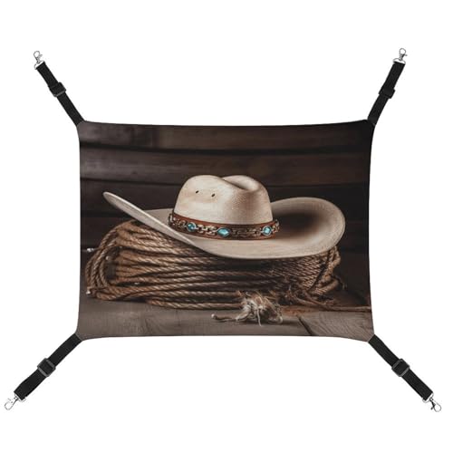 YJWANDO Haustier-Hängematte, American West Rodeo Hut Druck Bequeme Haustierhängematte Atmungsaktives Segeltuch Haustierbett für Katzen und kleine Hunde, verstellbar und tragbar YJWANDO Haustier-Hängematte, American West Rodeo Hut Druck Bequeme Haustierhängematte Atmungsaktives Segeltuch Haustierbett für Katzen und kleine Hunde, verstellbar und tragbar von YJWANDO