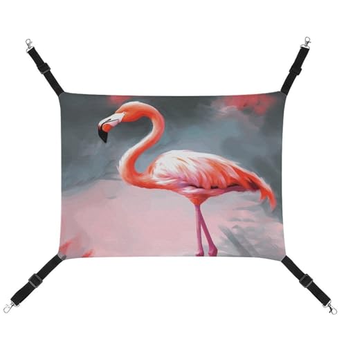 YJWANDO Haustier-Hängematte, Gemälde, Flamingo-Druck, bequeme Haustier-Hängematte, atmungsaktives Segeltuch, Haustierbett für Katzen und kleine Hunde, verstellbar und tragbar YJWANDO Haustier-Hängematte, Gemälde, Flamingo-Druck, bequeme Haustier-Hängematte, atmungsaktives Segeltuch, Haustierbett für Katzen und kleine Hunde, verstellbar und tragbar von YJWANDO
