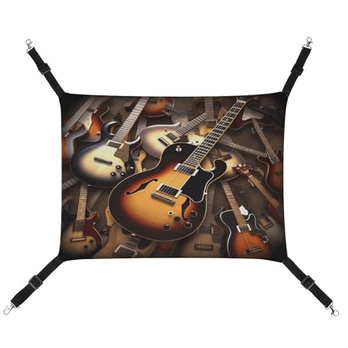 YJWANDO Haustier-Hängematte, Musikgitarren-Druck, bequeme Haustier-Hängematte, atmungsaktives Segeltuch, Haustierbett für Katzen und kleine Hunde, verstellbar und tragbar YJWANDO Haustier-Hängematte, Musikgitarren-Druck, bequeme Haustier-Hängematte, atmungsaktives Segeltuch, Haustierbett für Katzen und kleine Hunde, verstellbar und tragbar von YJWANDO