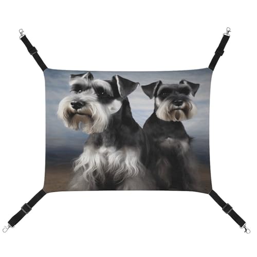 YJWANDO Haustier-Hängematte, Tierschnauzer-Hundedruck, bequeme Haustier-Hängematte, atmungsaktives Segeltuch, Haustierbett für Katzen und kleine Hunde, verstellbar und tragbar YJWANDO Haustier-Hängematte, Tierschnauzer-Hundedruck, bequeme Haustier-Hängematte, atmungsaktives Segeltuch, Haustierbett für Katzen und kleine Hunde, verstellbar und tragbar von YJWANDO