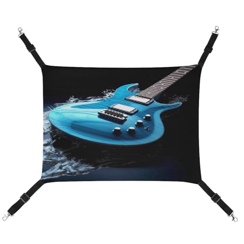 YJWANDO Haustier-Hängematte, blauer Gitarrendruck, bequeme Haustierhängematte, atmungsaktives Segeltuch, Haustierbett für Katzen und kleine Hunde, verstellbar und tragbar YJWANDO Haustier-Hängematte, blauer Gitarrendruck, bequeme Haustierhängematte, atmungsaktives Segeltuch, Haustierbett für Katzen und kleine Hunde, verstellbar und tragbar von YJWANDO