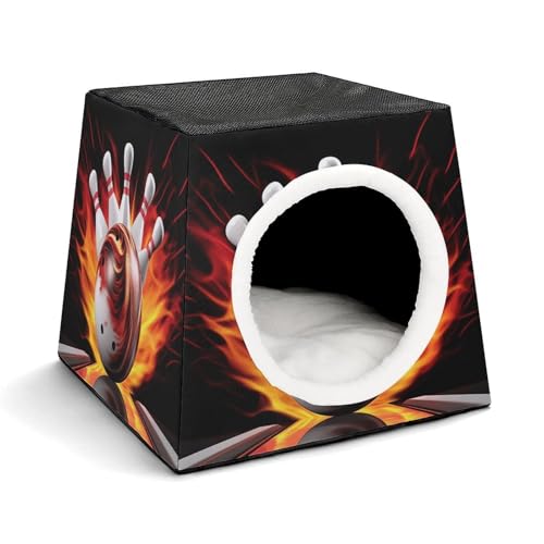 YJWANDO Kapsel-Haustiernest, Bowlingball-Druck, gemütliches Raumkapsel-Design, Haustierbett, Kapsel-Haustierbett, kleines Haustierbett, ideal für kleine Katzen und Hunde YJWANDO Kapsel-Haustiernest, Bowlingball-Druck, gemütliches Raumkapsel-Design, Haustierbett, Kapsel-Haustierbett, kleines Haustierbett, ideal für kleine Katzen und Hunde von YJWANDO