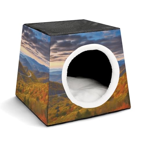 YJWANDO Kapsel-Haustiernest, Parkway-Berge Druck, gemütliches Weltraum-Kapsel-Design, Haustierbett, Kapsel-Haustierbett, kleines Haustierbett, ideal für kleine Katzen und Hunde YJWANDO Kapsel-Haustiernest, Parkway-Berge Druck, gemütliches Weltraum-Kapsel-Design, Haustierbett, Kapsel-Haustierbett, kleines Haustierbett, ideal für kleine Katzen und Hunde von YJWANDO