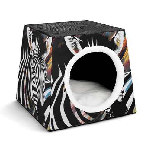 YJWANDO Kapsel-Haustiernest, abstraktes Tier-Zebra-Druck, gemütliches Raumkapsel-Design, Haustierbett, Kapsel-Haustierbett, kleines Haustierbett, ideal für kleine Katzen und Hunde YJWANDO Kapsel-Haustiernest, abstraktes Tier-Zebra-Druck, gemütliches Raumkapsel-Design, Haustierbett, Kapsel-Haustierbett, kleines Haustierbett, ideal für kleine Katzen und Hunde von YJWANDO