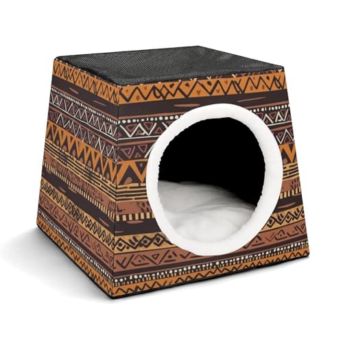 YJWANDO Kapsel-Haustiernest, afrikanischer Schlammstoff, Tribal-Druck, gemütliches Weltraum-Kapsel-Design, Haustierbett, kleines Haustierbett, ideal für kleine Katzen und Hunde YJWANDO Kapsel-Haustiernest, afrikanischer Schlammstoff, Tribal-Druck, gemütliches Weltraum-Kapsel-Design, Haustierbett, kleines Haustierbett, ideal für kleine Katzen und Hunde von YJWANDO