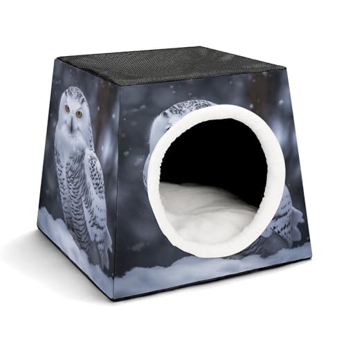 YJWANDO Kapsel-Haustiernest, arktischer Eulen-Druck, gemütliches Raumkapsel-Design, Haustierbett, Kapsel-Haustierbett, kleines Haustierbett, ideal für kleine Katzen und Hunde YJWANDO Kapsel-Haustiernest, arktischer Eulen-Druck, gemütliches Raumkapsel-Design, Haustierbett, Kapsel-Haustierbett, kleines Haustierbett, ideal für kleine Katzen und Hunde von YJWANDO