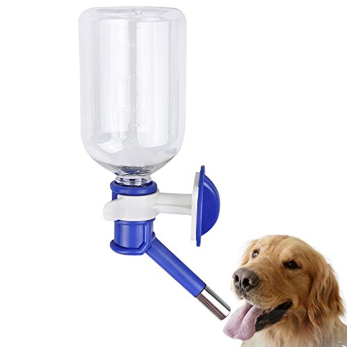 YJZQ Hunde Trinkflasche Hängende Wasserflasche Kunststoff Wasserspender 500 ml Portable Wasser Feeder Tierzubehör für Welpen Katzen Hamster von YJZQ