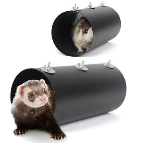 Chinchilla Hängende Kühltunnel Spielzeug, Kleintiere Röhren Tunnel Spielzeug, Frettchen Chinchilla Eichhörnchen Meerschweinchen Ratten Käfig Zubehör (Schwarz-Long) von YKD
