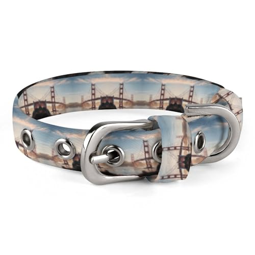 Dog Golden Gate Bridge Print Collar Pet Collar Adjustable Soft Dog Collar Dog Collars for Medium Small Dogs with Safety Locking Pet Collar Dog Golden Gate Bridge Print Collar Pet Collar Adjustable Soft Dog Collar Dog Collars for Medium Small Dogs with Safety Locking Pet Collar von YKHESA