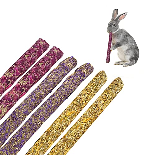 18 Stück Heu Sticks，Leckerlis für Nager，für Kaninchen Chinchilla Hamster Meerschweinchen. von YKKJ