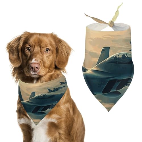 Bedruckter Haustier-Schal, Motiv: Flugzeugjets, Polyester, Dreieckstuch – Einheitsgröße (70,1 x 30 cm) von YKLBV