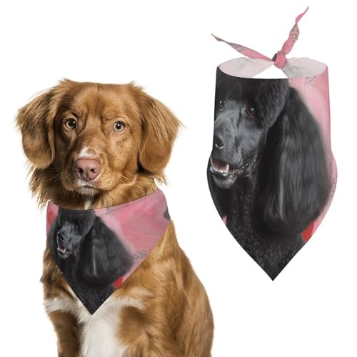 Bedruckter Haustier-Schal, Motiv: Pudel, Polyester, Dreieckstuch – Einheitsgröße (70,1 x 30 cm) von YKLBV