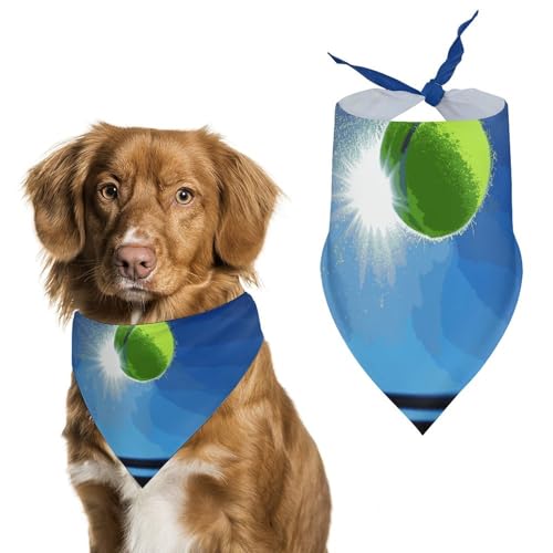 Bedruckter Haustier-Schal, Motiv: Tennisball in der Luft, Polyester, Dreieckstuch – Einheitsgröße (70,1 x 30 cm) von YKLBV