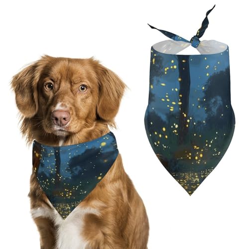 Bedruckter Haustier-Schal mit Glühwürmchen-Motiv, Polyester, Dreieckstuch – Einheitsgröße (70,1 x 30 cm) von YKLBV