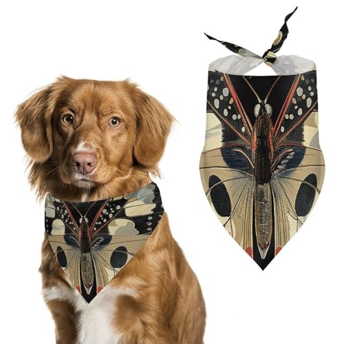 Bedruckter Haustier-Schal mit buntem Schmetterlingsmuster, Polyester, Dreieckstuch – Einheitsgröße (70,1 x 30 cm) von YKLBV