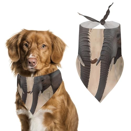 Bedruckter Haustier-Schal mit zwei Elefanten, Polyester, Dreieckstuch – Einheitsgröße (70,1 x 30 cm) von YKLBV