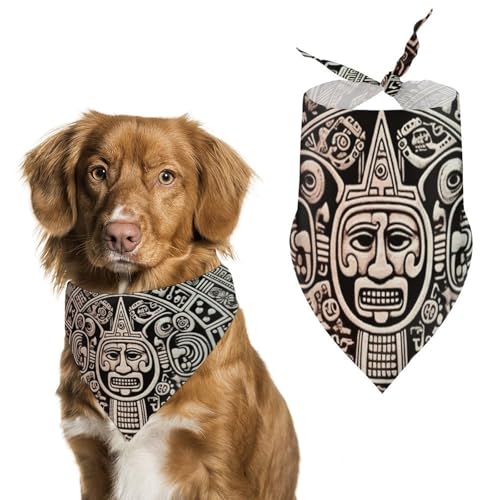 Bedruckter Schal mit Maya-Kalender-Motiv "Ende der Welt", Polyester, Dreieckstuch – Einheitsgröße (70,1 x 30 cm) von YKLBV