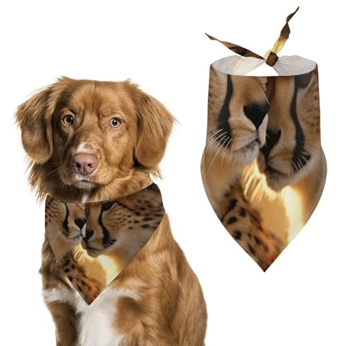 Cheetah Love bedruckter Haustier-Schal, Polyester, Dreieckstuch – Einheitsgröße (70,1 x 30 cm) von YKLBV