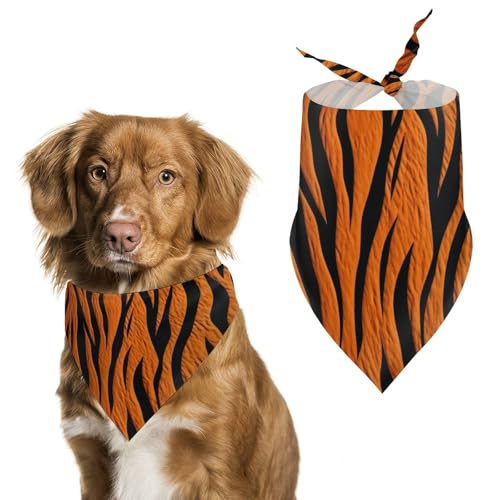 Dreieckstuch aus Polyester, Motiv: Tigerstreifen, Orange, Einheitsgröße (70,1 x 30 cm) von YKLBV