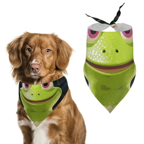 Dreieckstuch mit Kronenfrosch-Motiv, Polyester, Einheitsgröße (70,1 x 30 cm) von YKLBV