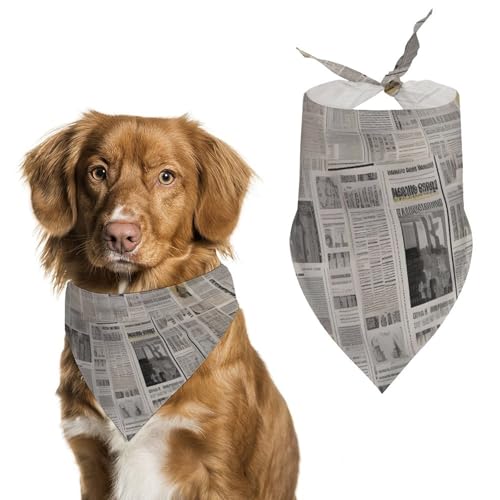 Dreieckstuch mit Zeitungsdruck, Polyester, Einheitsgröße (70,1 x 30 cm) von YKLBV
