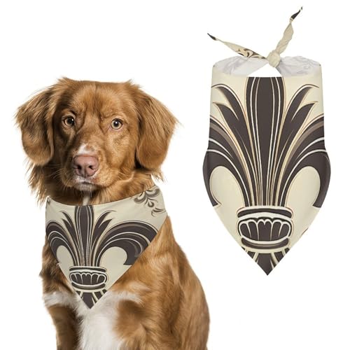 Fleur-de-Lis and Coat Arms Ritter bedruckter Haustier-Schal, Polyester, Dreieckstuch – Einheitsgröße (70,1 x 30 cm) von YKLBV