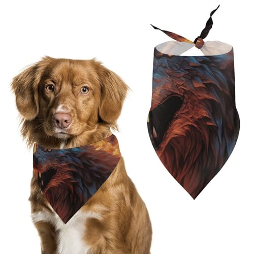 Haustier-Schal, Motiv: Wolf umgeben von Feuer, Polyester, Dreieckstuch – Einheitsgröße (70,1 x 30 cm) von YKLBV