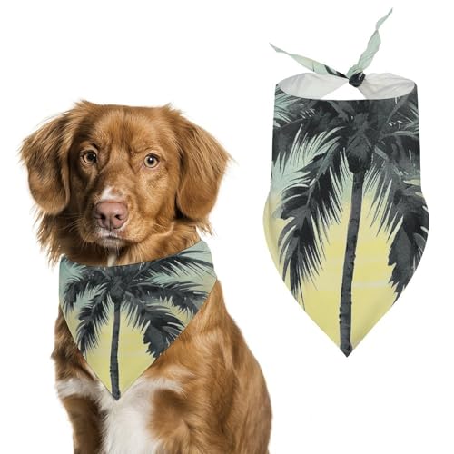 Haustier-Schal, Motiv: tropische Palme, Polyester, Dreieckstuch – Einheitsgröße (70,1 x 30 cm) von YKLBV