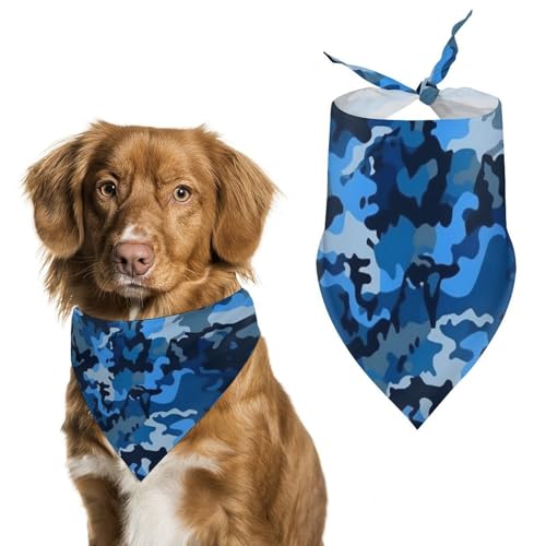 Haustier-Schal, Polyester, Dreiecksschal, Tarnmuster, Einheitsgröße (70,1 x 30 cm), Blau von YKLBV