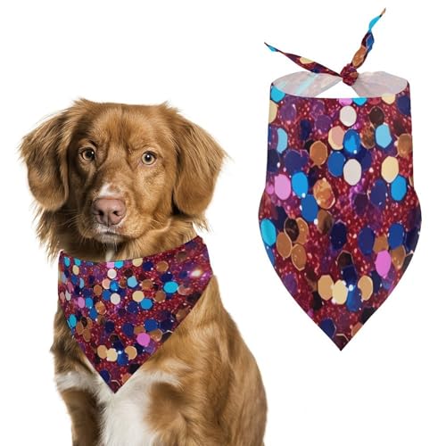 Haustier-Schal mit Glitzermuster, Polyester, Dreieckstuch – Einheitsgröße (70,1 x 30 cm) von YKLBV