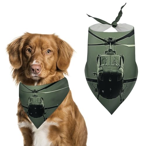 Haustier-Schal mit Hubschrauber-Motiv, Polyester, Dreieckstuch – Einheitsgröße (70,1 x 30 cm) von YKLBV
