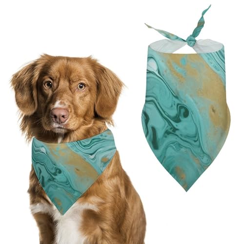 Haustier-Schal mit Marmor-Aufdruck, Polyester, Dreieckstuch – Einheitsgröße (70,1 x 30 cm) von YKLBV