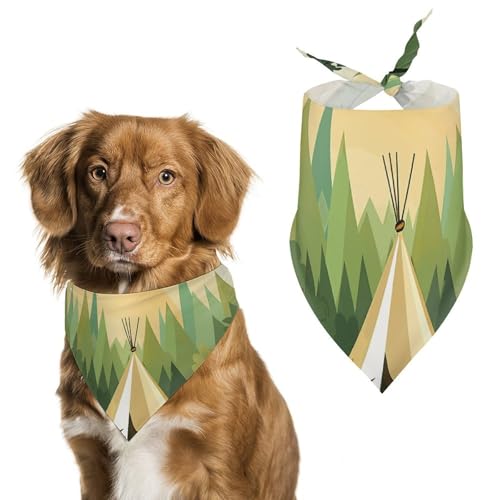 Haustier-Schal mit Tipi-Motiv, Polyester, Dreieckstuch – Einheitsgröße (70,1 x 30 cm) von YKLBV