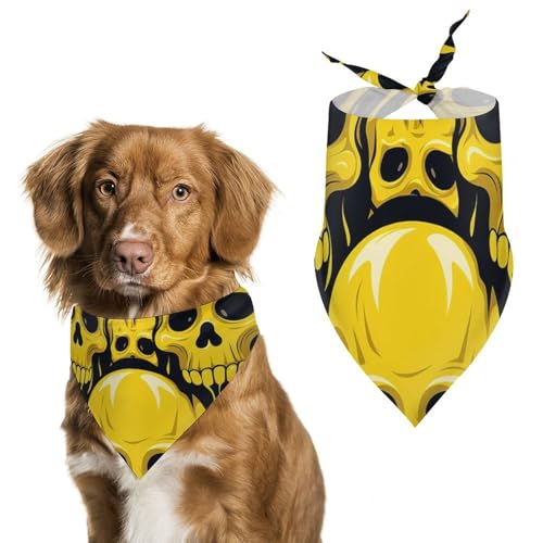 Haustier-Schal mit Totenkopf-Motiv, Polyester, Dreieckstuch – Einheitsgröße (70,1 x 30 cm) von YKLBV