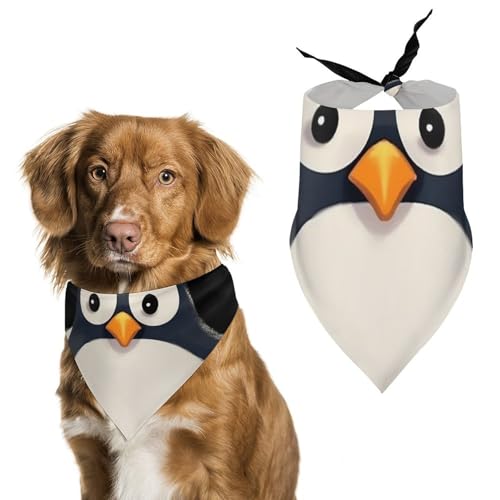 Haustier-Schal mit niedlichem Pinguin-Druck, Polyester, Dreieckstuch – Einheitsgröße (70,1 x 30 cm) von YKLBV