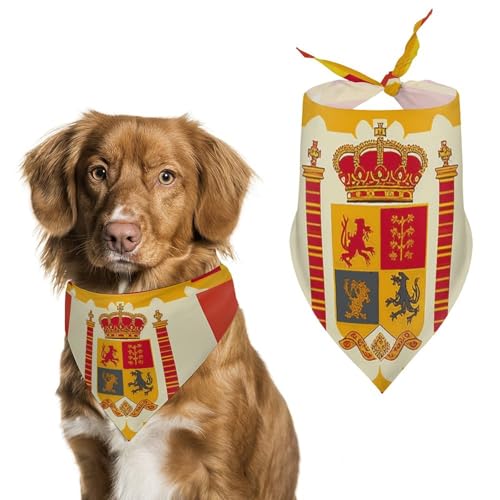 Haustier-Schal mit spanischer Flagge, Polyester, Dreieckstuch – Einheitsgröße (70,1 x 30 cm) von YKLBV