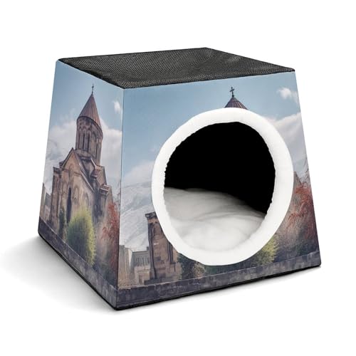Weltraumkapsel Haustierhaus – Oxford-Gewebe Haustierhaus für Katzen, Hunde, Meerschweinchen und kleine Haustiere, Familie und Reisen, 35,1 x 35,1 x 30 cm von YKLBV
