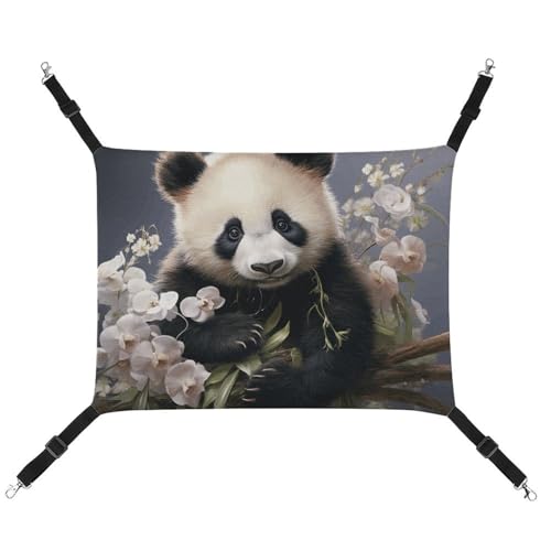 YKLBV Atmungsaktiver Panda mit Blumendruck, Haustierhängematte – platzsparende Lösung für Katzen, Hunde & kleine Haustiere – überall Komfort YKLBV Atmungsaktiver Panda mit Blumendruck, Haustierhängematte – platzsparende Lösung für Katzen, Hunde & kleine Haustiere – überall Komfort von YKLBV