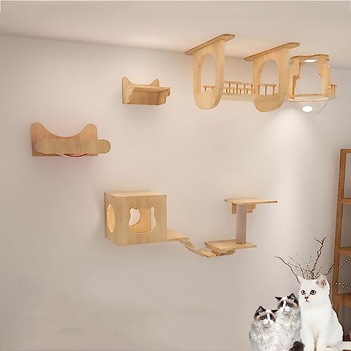 An der Wand montierte Katzenmöbel, Katzenregale und -stangen, Katzenvillen, Luftkorridore usw. for Spielen, Schlafen und Faulenzen von Katzen(Ceiling+Wall Combination 2) von YKMYXZ