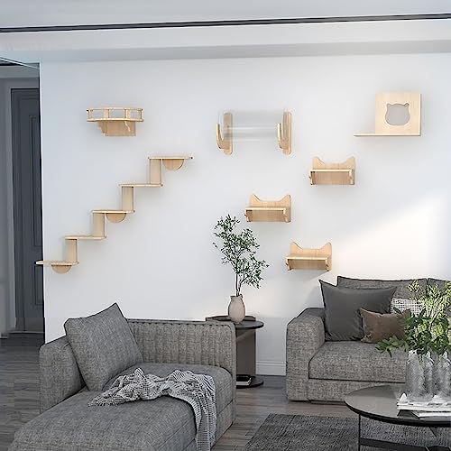 An der Wand montierte Katzenmöbel, Katzenregale und -stangen, Katzenvillen, Luftkorridore usw. for Spielen, Schlafen und Faulenzen von Katzen(Wall Combination 3) von YKMYXZ